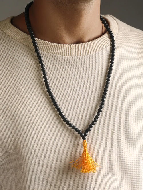 Divya Karungali Black Beaded Tassel Mala