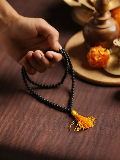 Divya Karungali Black Beaded Tassel Mala