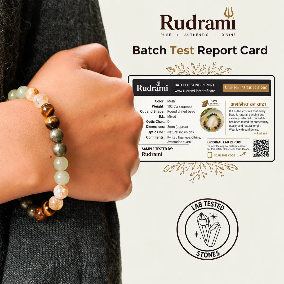Money Magnet Fusion Band - Pyrite, Tiger Eye, Citrine & Aventurine Beads