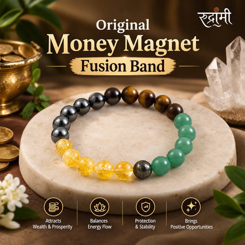 Money Magnet Fusion Band - Pyrite, Tiger Eye, Citrine & Aventurine Beads